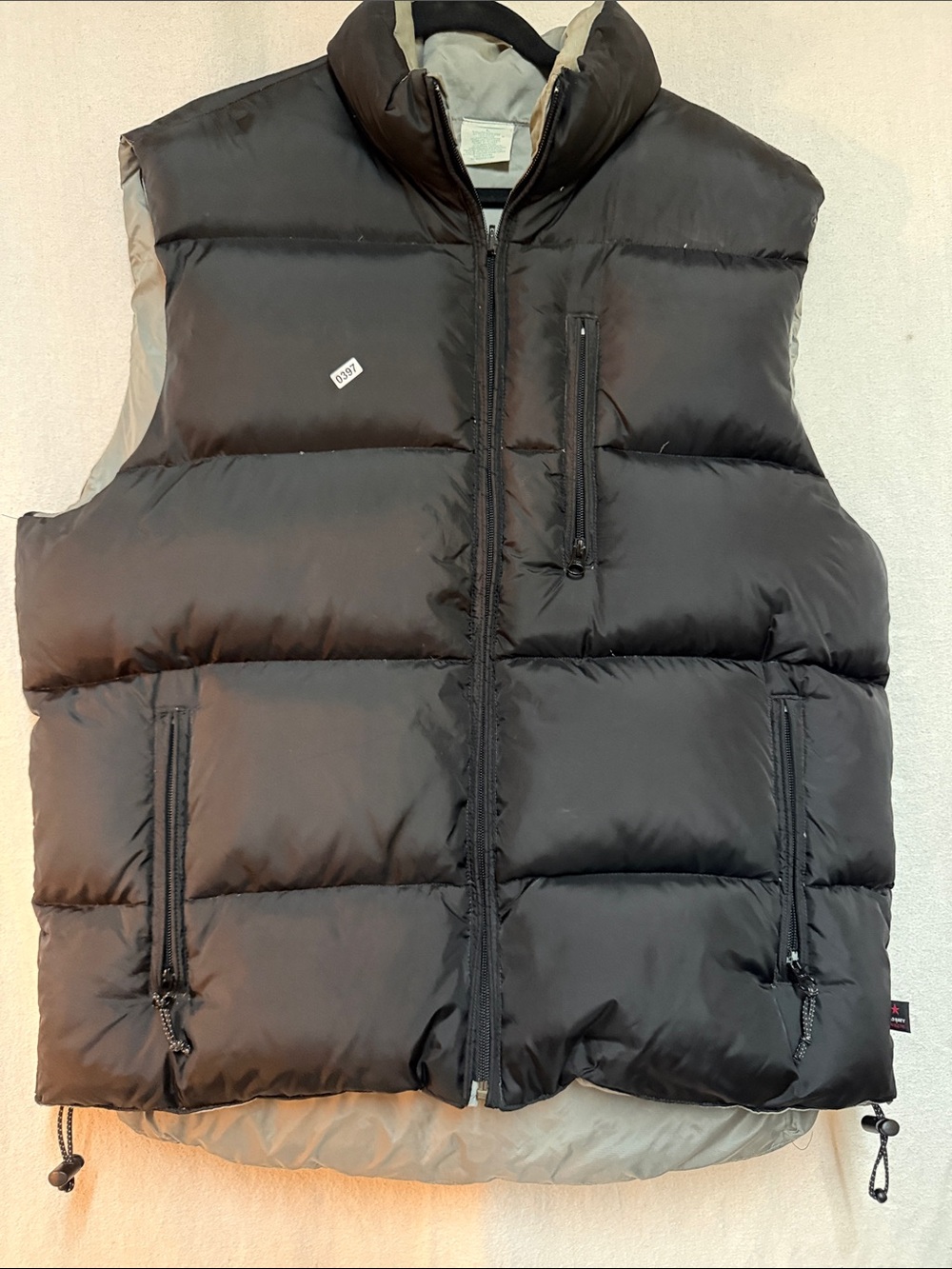 Old Navy Reversible Black Puffer Vest with Stand Collar
